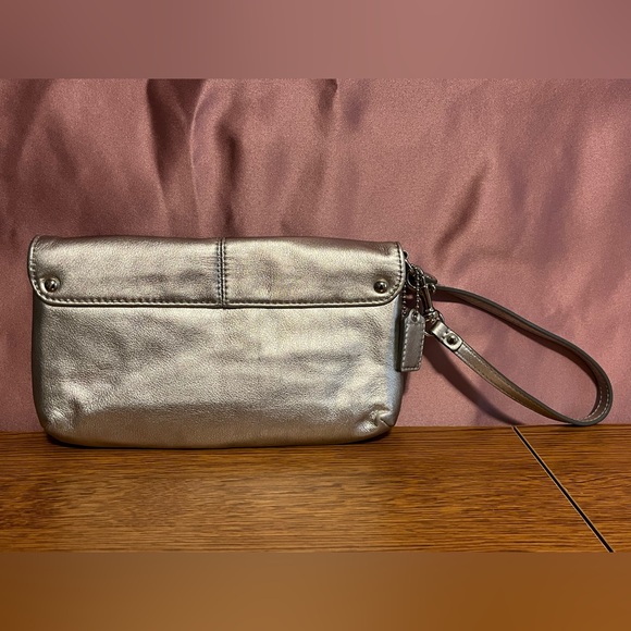 Silver Coach wristlet - Picture 2 of 5